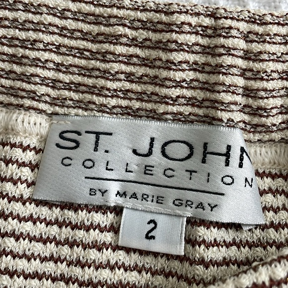 ST. JOHN Elegant Cream Women's Jacket & Skirt Set - Picture 16 of 16